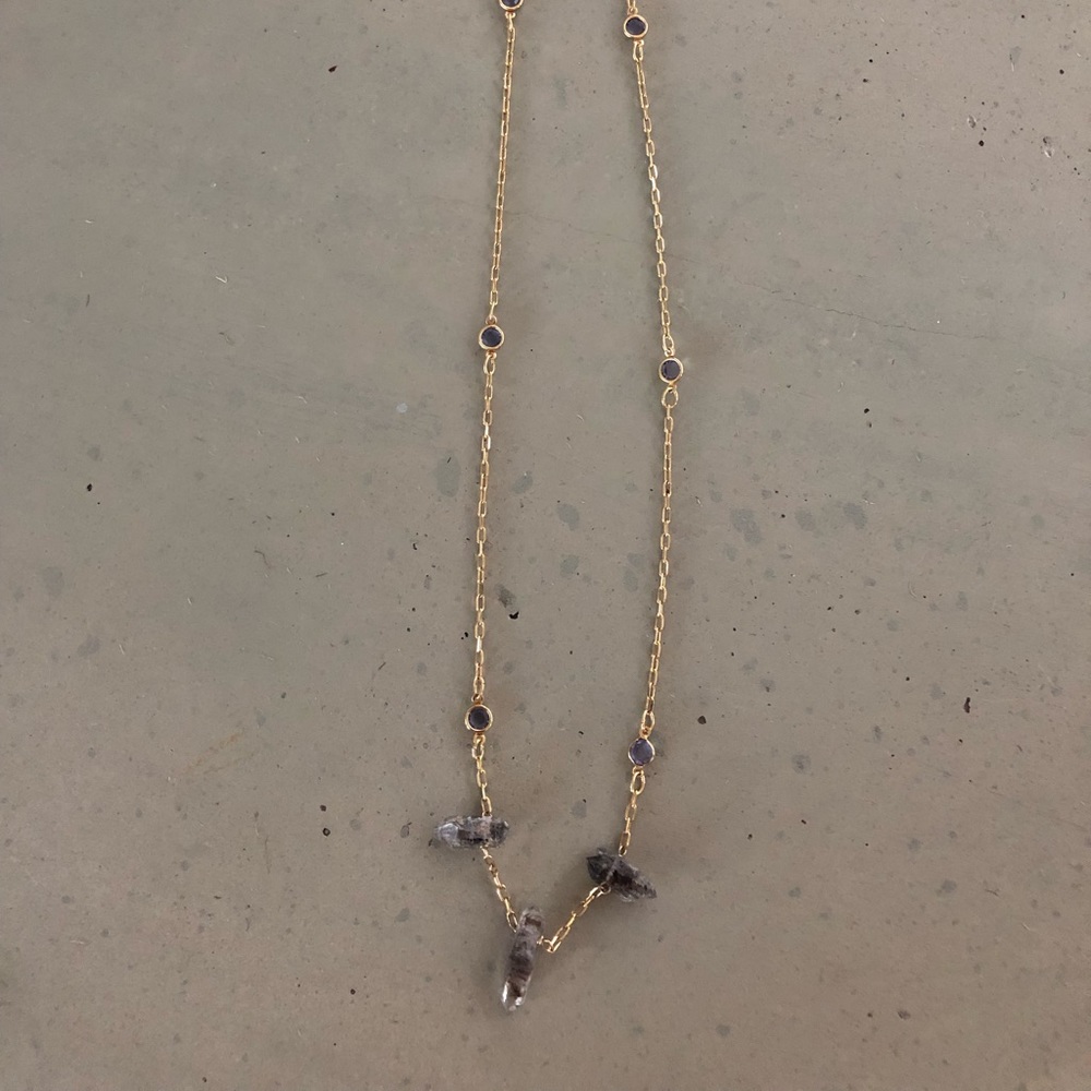 Vanessa Mooney Crystal Necklace Gold